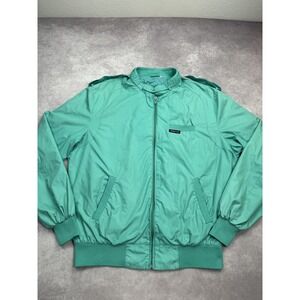 Vintage Members Only Jacket Mens XLT Green Full Zip Bomber 80s Hong Kong Classic